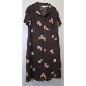 Elisabeth vintage y2k women Midi long shift dress earthtone dark brown whimsical